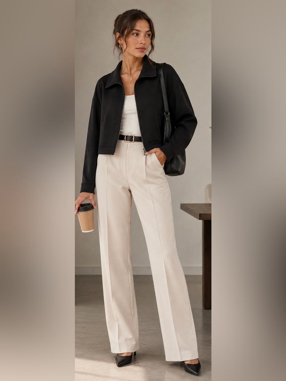 Abercrombie & Fitch Black Zip Up Cropped Jacket New With Tags originally $110